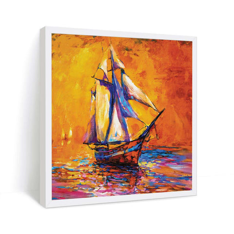 ArtX Sail Boat Oil on Canvas Wall Painting For Living Room