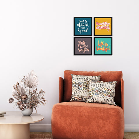 Life is beautiful motivational quote wall frame