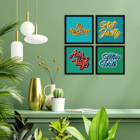 aim high motivational quote wall frame