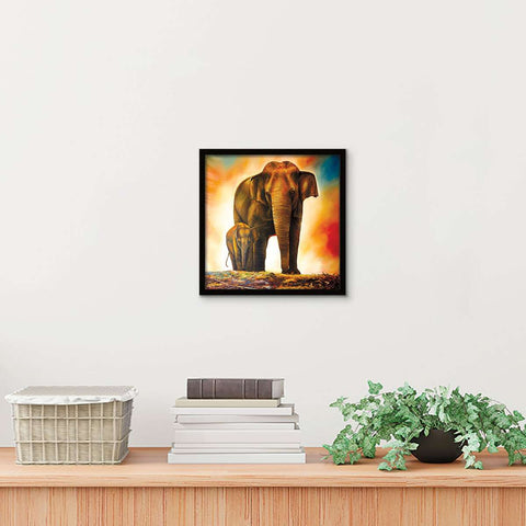 ArtX Elephant Mother Child for Vastu, Wall Painting For Home