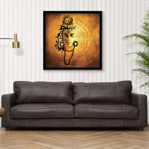 ArtX Shiva Painting For Wall Decoration, Wall Painting For Living Room, Orange