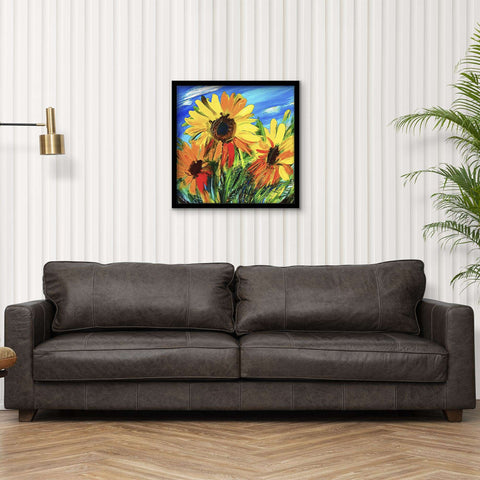 ArtX Sunflower Floral Canvas Wall Painting For Living Room