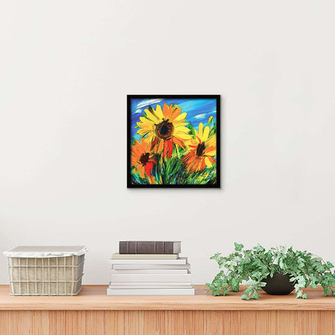 ArtX Sunflower Floral Canvas Wall Painting For Living Room