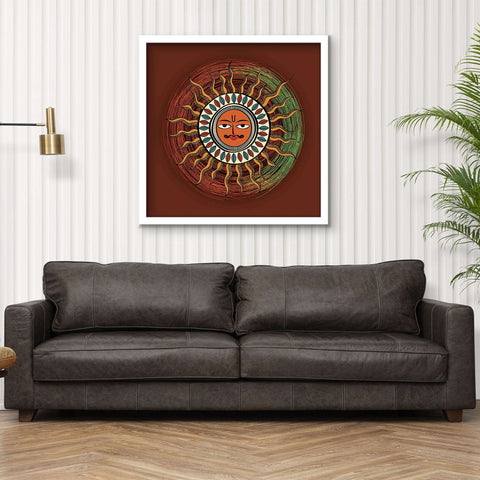 ArtX Madhubani Sun Painting For Wall Decoration, Wall Painting For Living Room