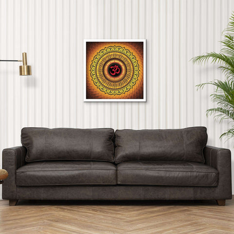 ArtX Om Namah Shivaya Mandala Painting For Wall Decoration, Wall Painting For Living Room, Orange