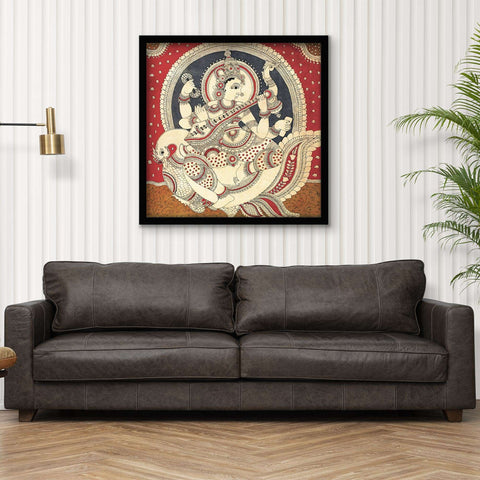 ArtX Goddess Saraswati Ji Madhubani Wall Painting For Living Room