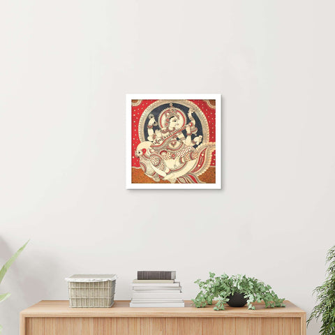 ArtX Goddess Saraswati Ji Madhubani Wall Painting For Living Room