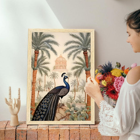 Madhubani Art Paintings, Painting For Wall Living Room, Peacock Vastu Painting, Set of 2