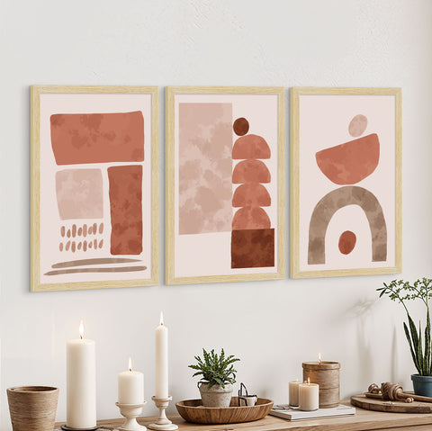 Bohemian Painting For Wall Decoration, Set of 3 AXIII-15-BOH