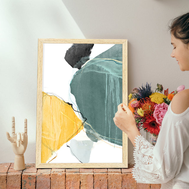 Abstract Art Paintings, Painting For Wall Living Room, Set of 3 AXIII-50-ABS