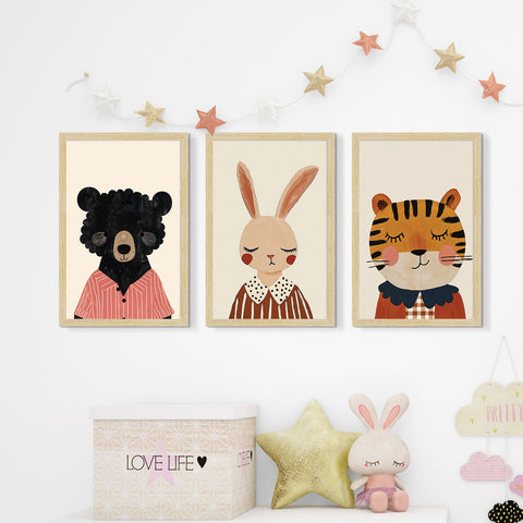 Kids Room Painting for Wall – Bedroom & Playroom Decoration Art, Set of 3 AXIII-48-KID