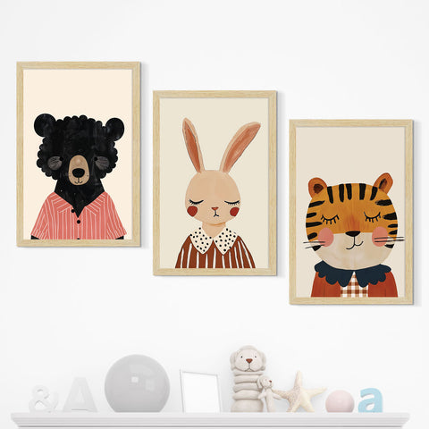 Kids Room Painting for Wall – Bedroom & Playroom Decoration Art, Set of 3 AXIII-48-KID