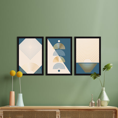 Boho Pattens Painting For Wall Decoration, Set of 3 AXIII-18-BOH