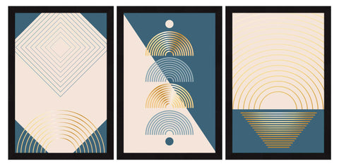 Boho Pattens Painting For Wall Decoration, Set of 3 AXIII-18-BOH