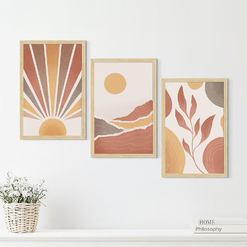 Boho Painting For Wall Decoration, Set of 3 AXIII-49-BOH