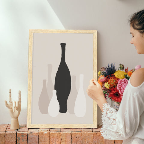 Boho Floral Vases Art Paintings, Painting For Wall Living Room, AXIII-23-FLR