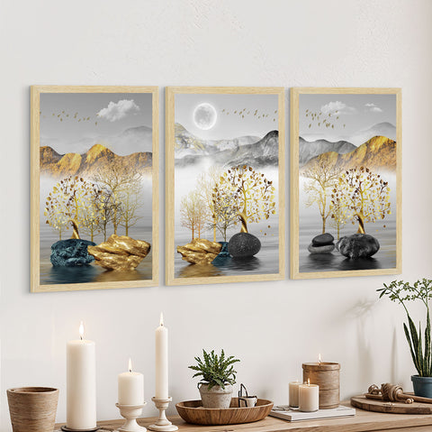Fantacy Landscape Paintings For Wall Decoration, Set of 3 AXIII-27-LND