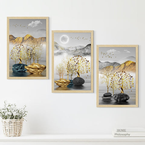Fantacy Landscape Paintings For Wall Decoration, Set of 3 AXIII-27-LND
