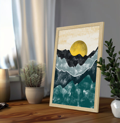 Boho Abstract Landscape Mountain Paintings For Wall Decoration, Set of 3 AXIII-28-LND