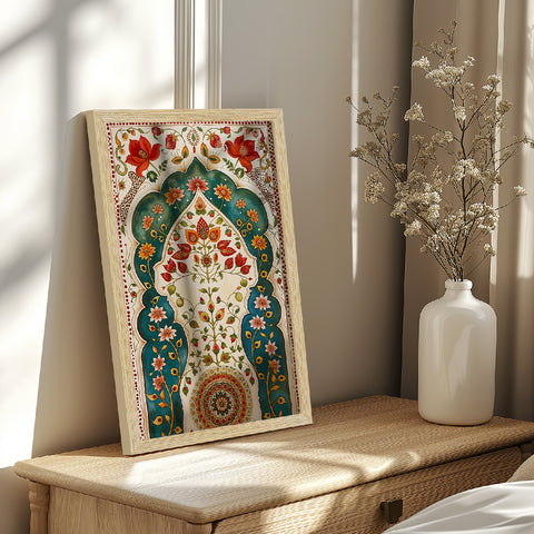 Elephant Floral Madhubani Art Paintings, Painting For Wall Living Room, Set of 3 AXIII-41-MDB