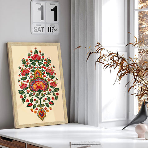 Elephant Floral Madhubani Art Paintings, Painting For Wall Living Room, Set of 3 AXIII-41