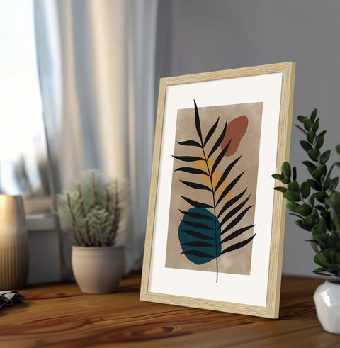 Leaf Abstract Art Paintings, Painting For Wall Living Room, Set of 3 AXIII-29-LEF