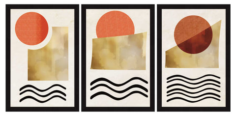 Boho Painting For Wall Decoration, Set of 3, Set of 3 AXIII-33-BOH