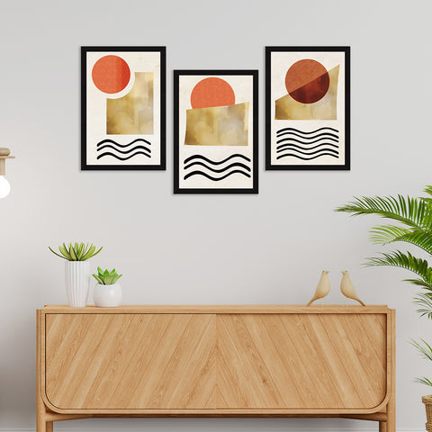 Boho Painting For Wall Decoration, Set of 3, Set of 3 AXIII-33-BOH