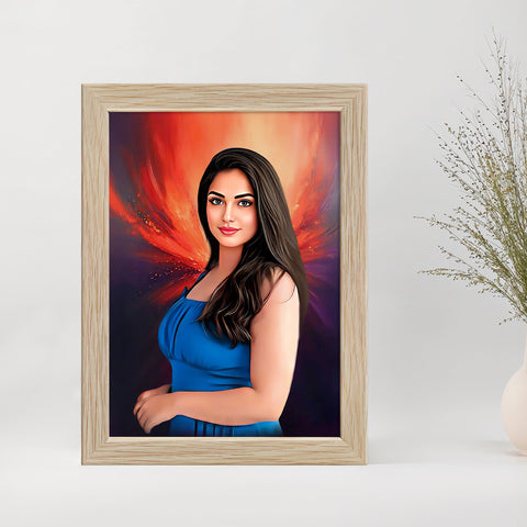 ArtX Handcrafted Oil Painting Photo Frame | Personalized Gift for Couple, Birthday Gift for Wife, Anniversary Gift Couple Special, Customized Photo Frame Gift for Girlfriend, Sister & Women, Set of 1