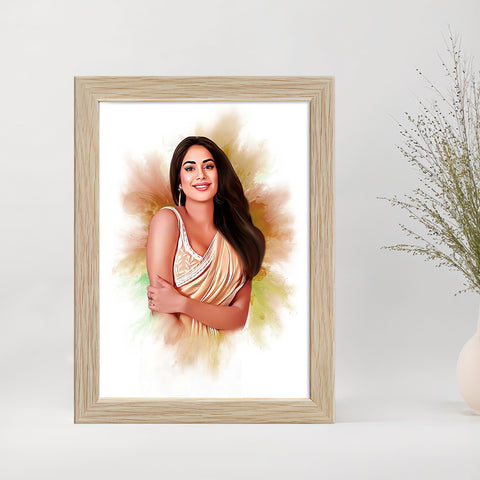 ArtX Handcrafted Oil Painting Photo Frame | Personalized Gift for Couple, Birthday Gift for Wife, Anniversary Gift Couple Special, Customized Photo Frame Gift for Girlfriend, Sister & Women, Set of 1