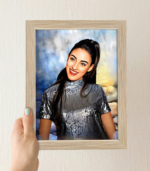 ArtX Handcrafted Oil Painting Photo Frame | Personalized Gift for Couple, Birthday Gift for Wife, Anniversary Gift Couple Special, Customized Photo Frame Gift for Girlfriend, Sister & Women, Set of 1