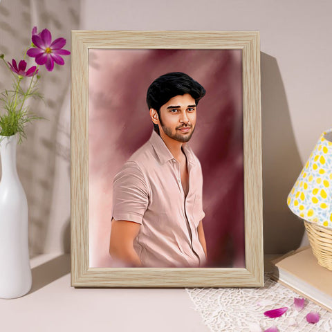 ArtX Handcrafted Oil Painting Photo Frame | Personalized Gift for Couple, Birthday Gift for Wife, Anniversary Gift Couple Special, Customized Photo Frame Gift for Girlfriend, Sister & Women, Set of 1