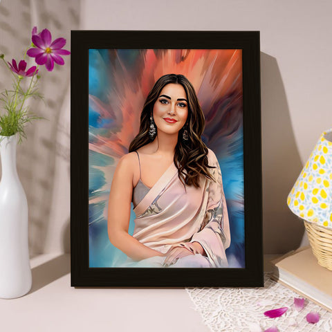 ArtX Handcrafted Oil Painting Photo Frame | Personalized Gift for Couple, Birthday Gift for Wife, Anniversary Gift Couple Special, Customized Photo Frame Gift for Girlfriend, Sister & Women, Set of 1