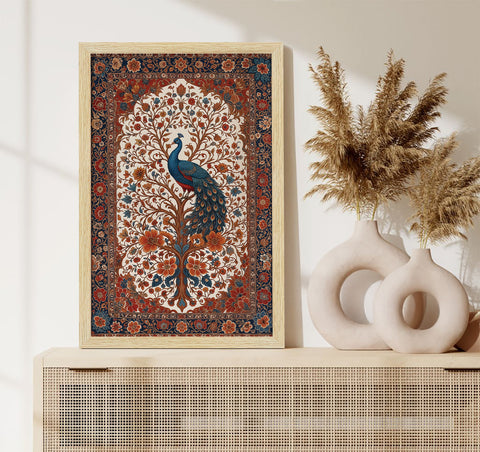 Peacock Abstract Madhubani Art Paintings, Painting For Wall Living Room, Set of 3 AXIII-56-PEA