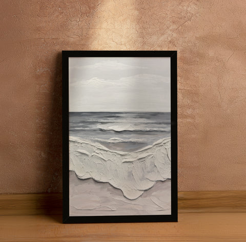 Black & White Abstract Painting for Living Room | Modern Wall Art, AXIII-53-BCH