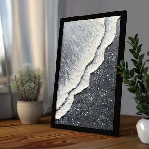 Black & White Abstract Painting for Living Room | Modern Wall Art, AXIII-53-BCH