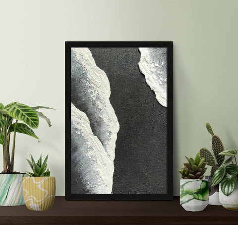 Black & White Abstract Painting for Living Room | Modern Wall Art, AXIII-53-BCH