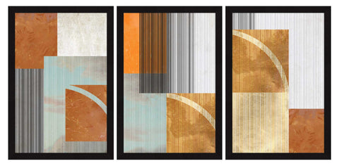 Abstract Art Paintings, Painting For Wall Living Room, Set of 3 AXIII-36-GEO