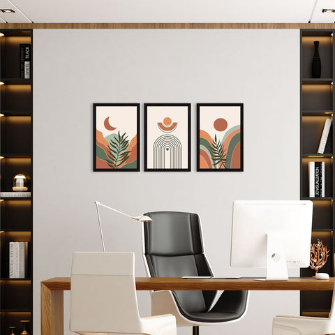 Boho Painting For Wall Decoration, Set of 3, Set of 3 AXIII-37-BOH