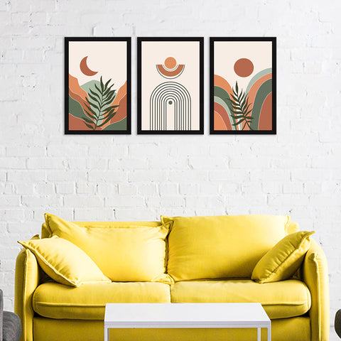 Boho Painting For Wall Decoration, Set of 3, Set of 3 AXIII-37-BOH