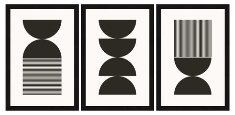 Boho Painting For Wall Decoration, Painting For Living Room, Set of 3 AXIII-38-BOH