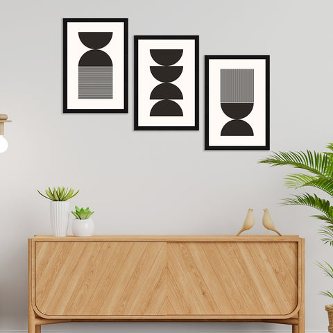 Boho Painting For Wall Decoration, Painting For Living Room, Set of 3 AXIII-38-BOH