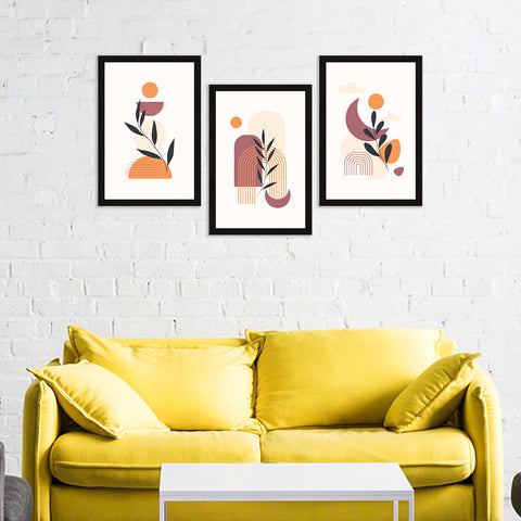 Boho Floral Flower Art Paintings, Painting For Wall Living Room, AXIII-21-FLR