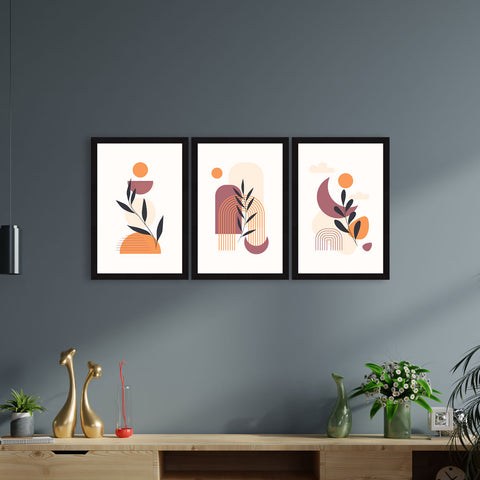 Boho Floral Flower Art Paintings, Painting For Wall Living Room, AXIII-21-FLR