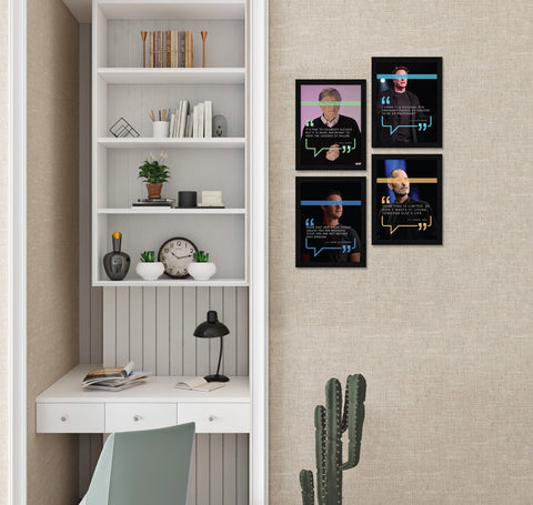 motivational quotes wall frames on home office wall