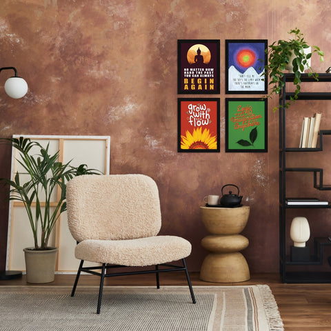 motivational quotes on living room wall