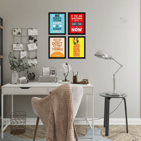 If you are waiting for the right time it is now motivational quote wall frame