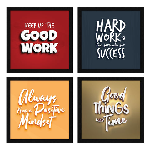 colorful motivational quotes framed set of 4