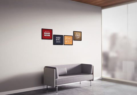 motivational quotes paintings in office waiting room wall