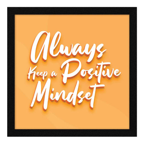 always keep a positive mindset motivational quote wall frame
